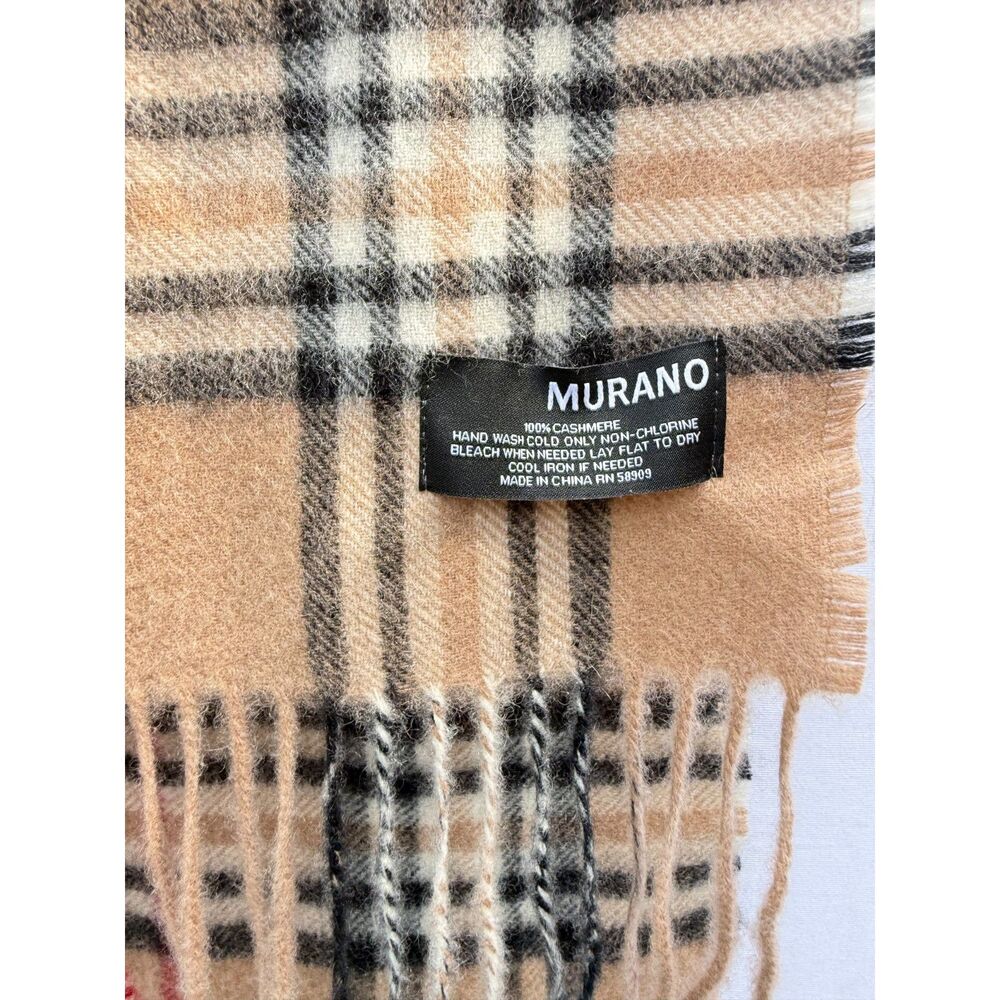 Murano Cashmere Scarf - Camel Plaid